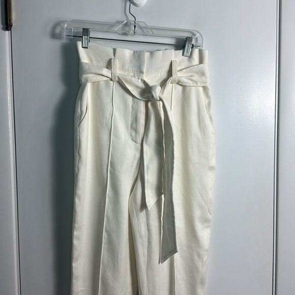 Veronica Beard Clerence Paper Bag Pants Cream Ivory Size 4 - Picture 3 of 14